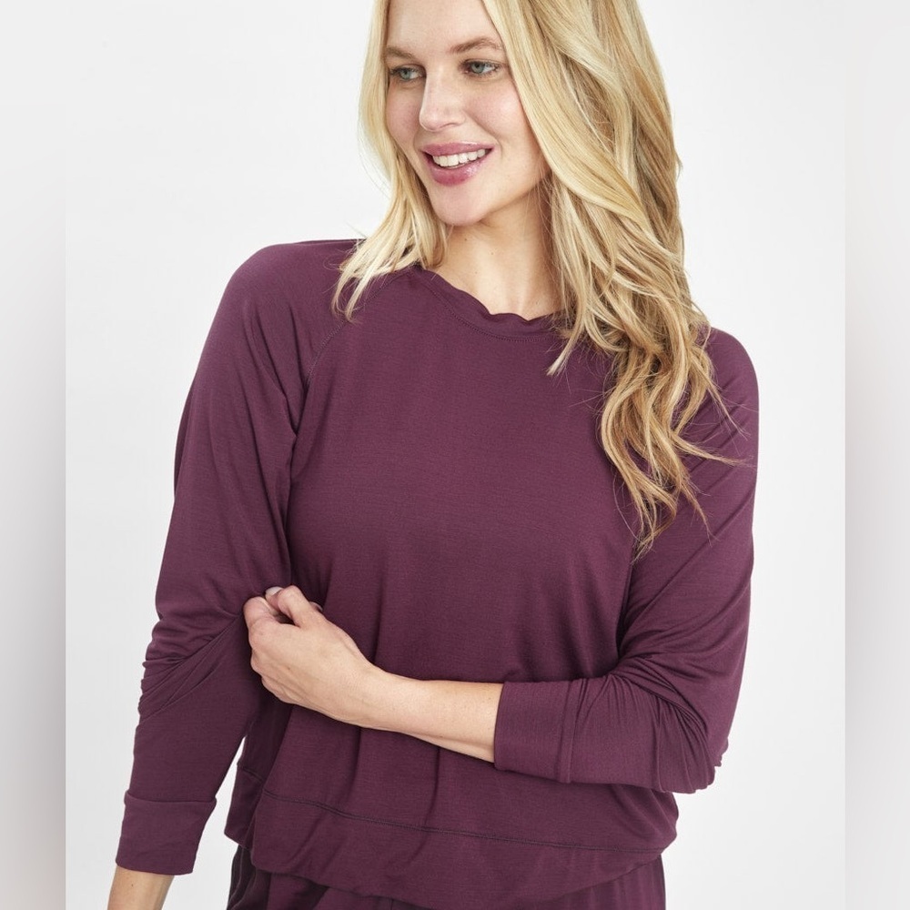 NWOT Lively Plum All-Day Crew Long-Sleeve Size Small